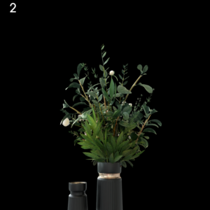 Elegant Black Vase with Lush Greenery