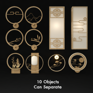 Elegant Wooden Lanterns Set