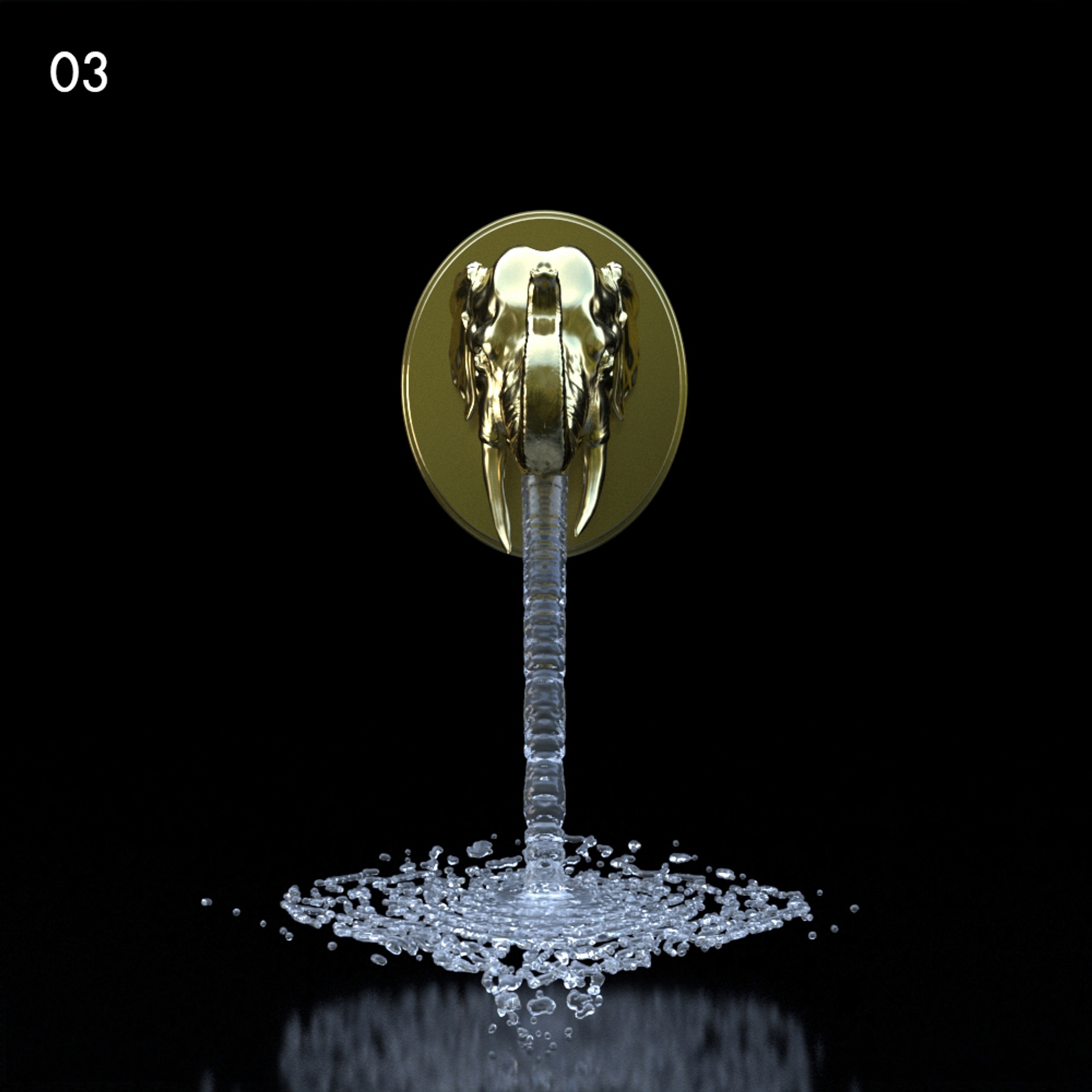 Elegant Fountain Proxy Model for SketchUp with V-Ray