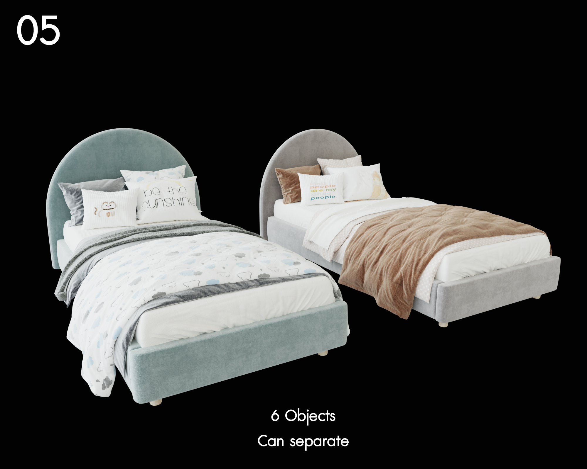 Bed with Soft Headboard