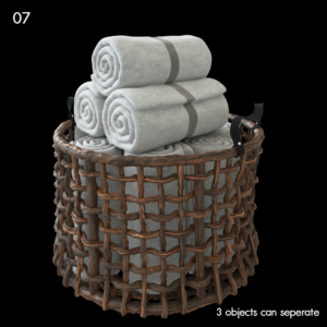 3D Woven Basket with Towels
