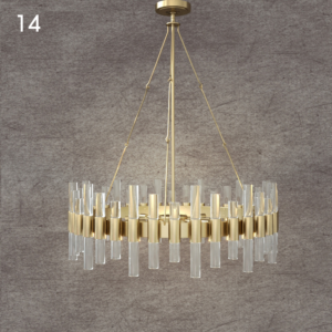 Elegant Glass and Gold Chandelier