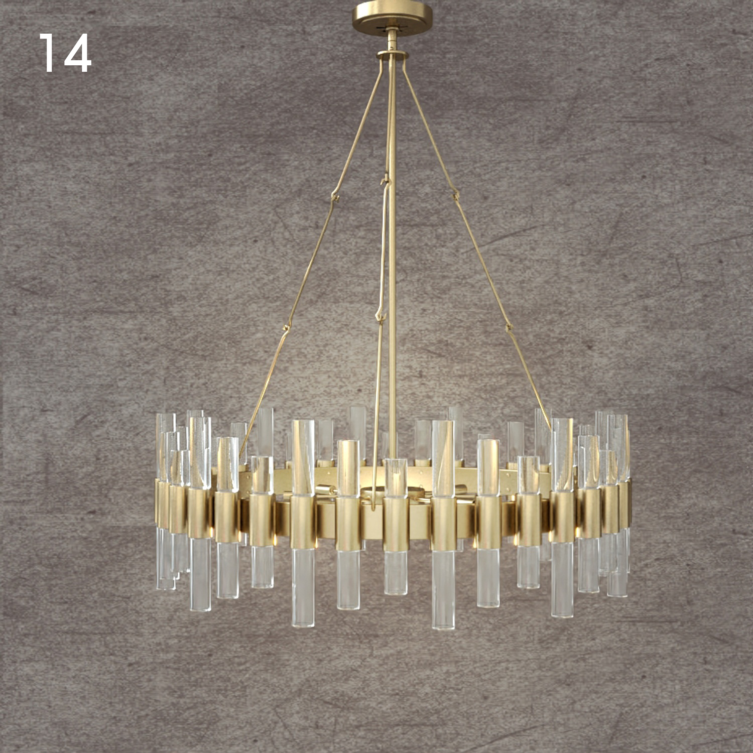 Elegant Glass and Gold Chandelier