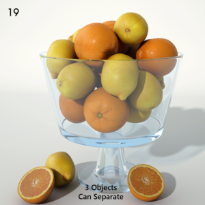 Orange Fruit Bowl Set