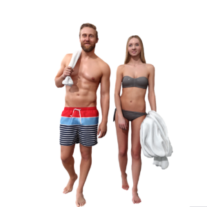 Realistic Beach Scene People Proxy Model