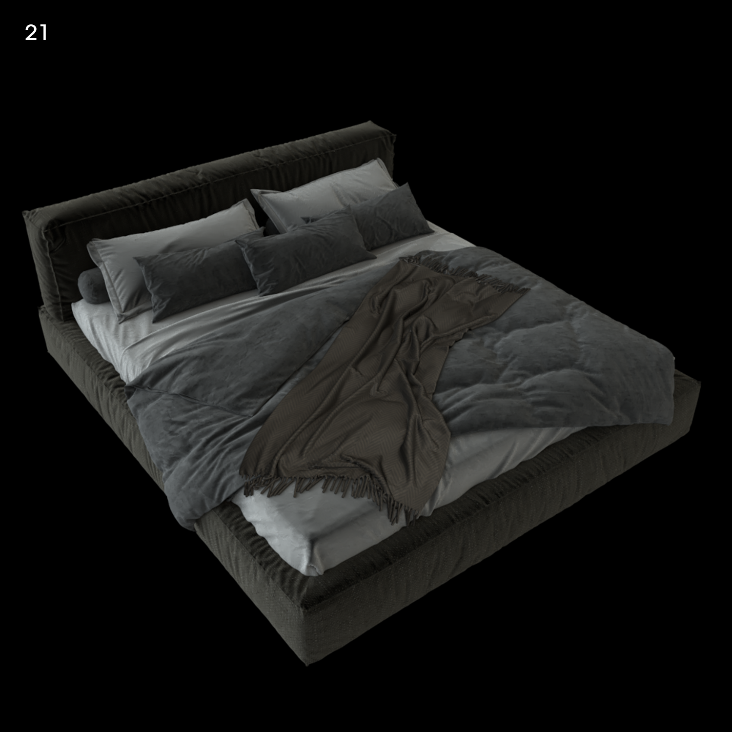 Premium Bed Model for SketchUp with V-Ray
