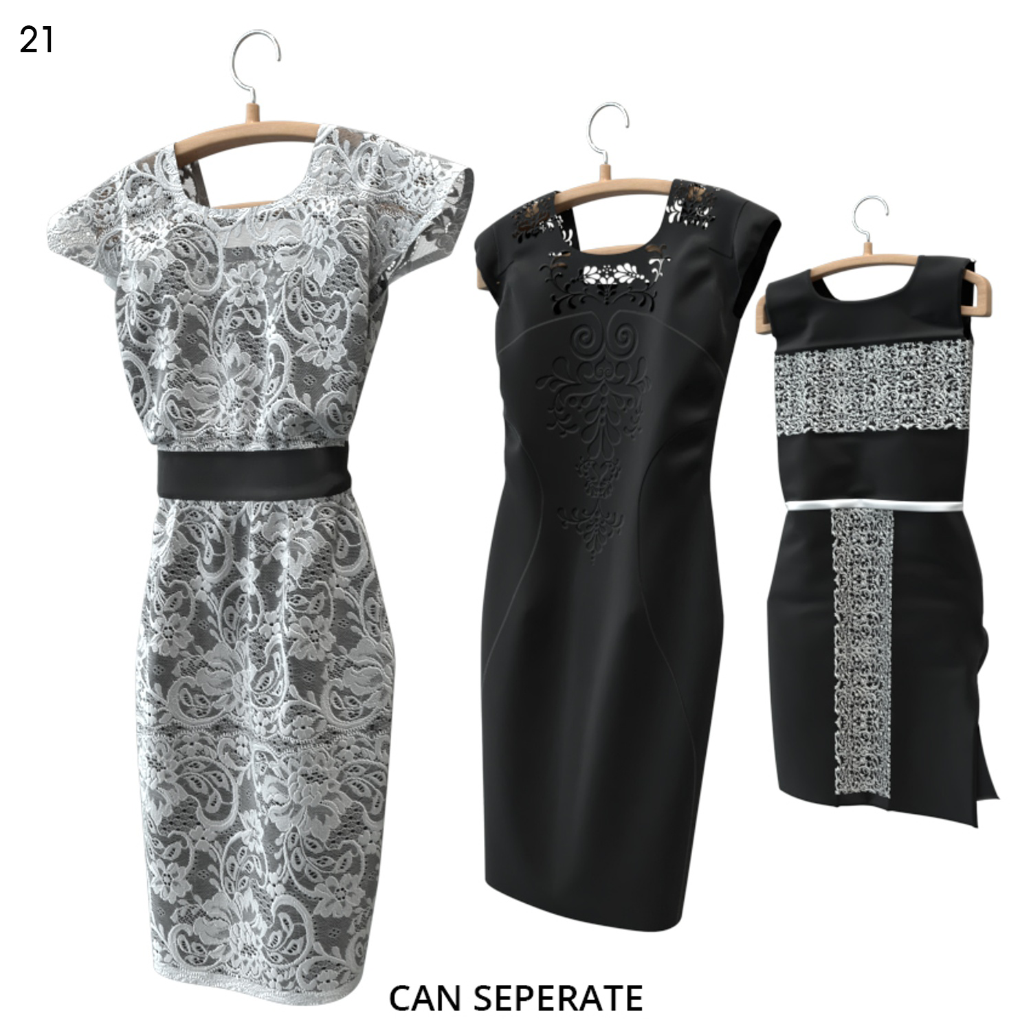 Elegant Dresses Proxy Model for SketchUp with V-Ray