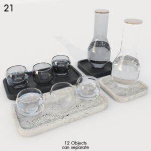 Elegant Glassware Set with Trays
