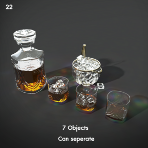 Whiskey Set with Glasses and Ice Bucket