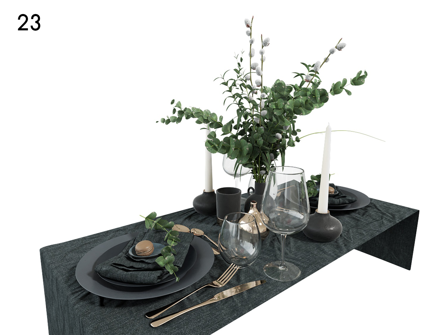 Elegant Table Setting Proxy Model for SketchUp with V-Ray