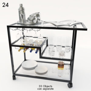 Stylish Bar Cart 3-Piece Set