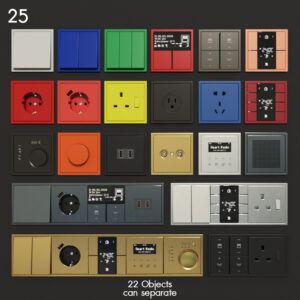 Colorful Electrical Switches and Outlets Collection