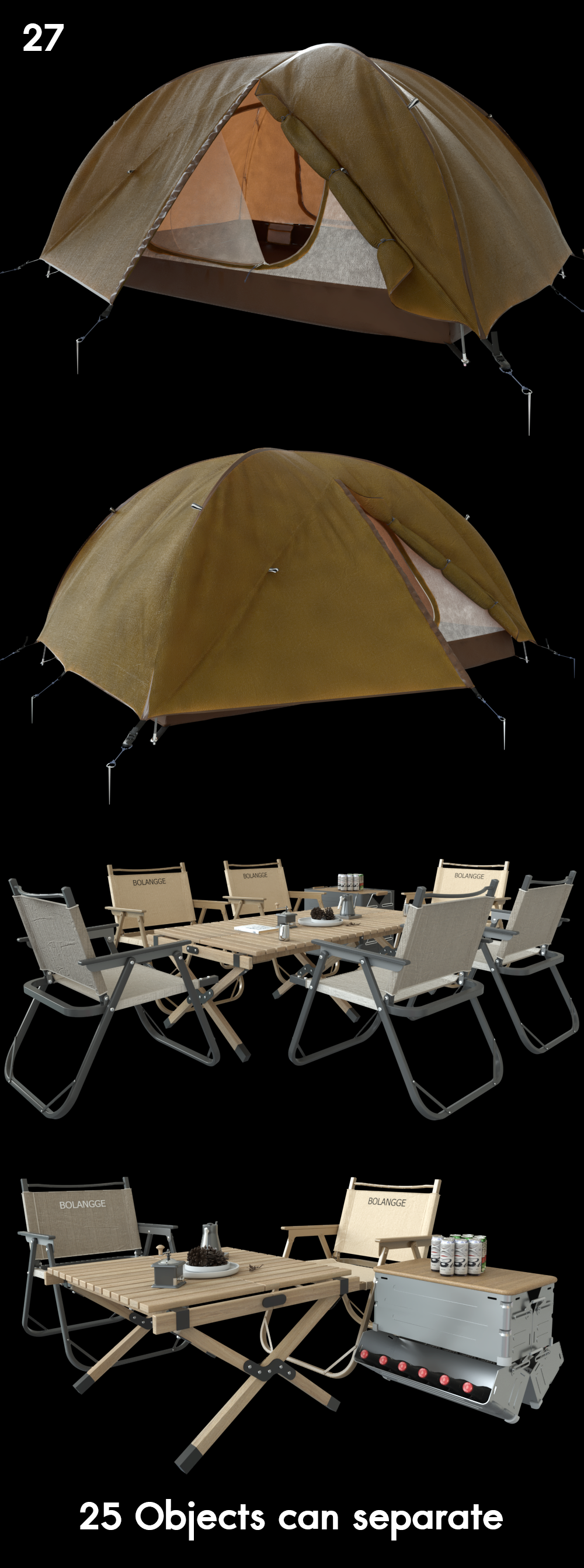 Camping Tent and Furniture Set