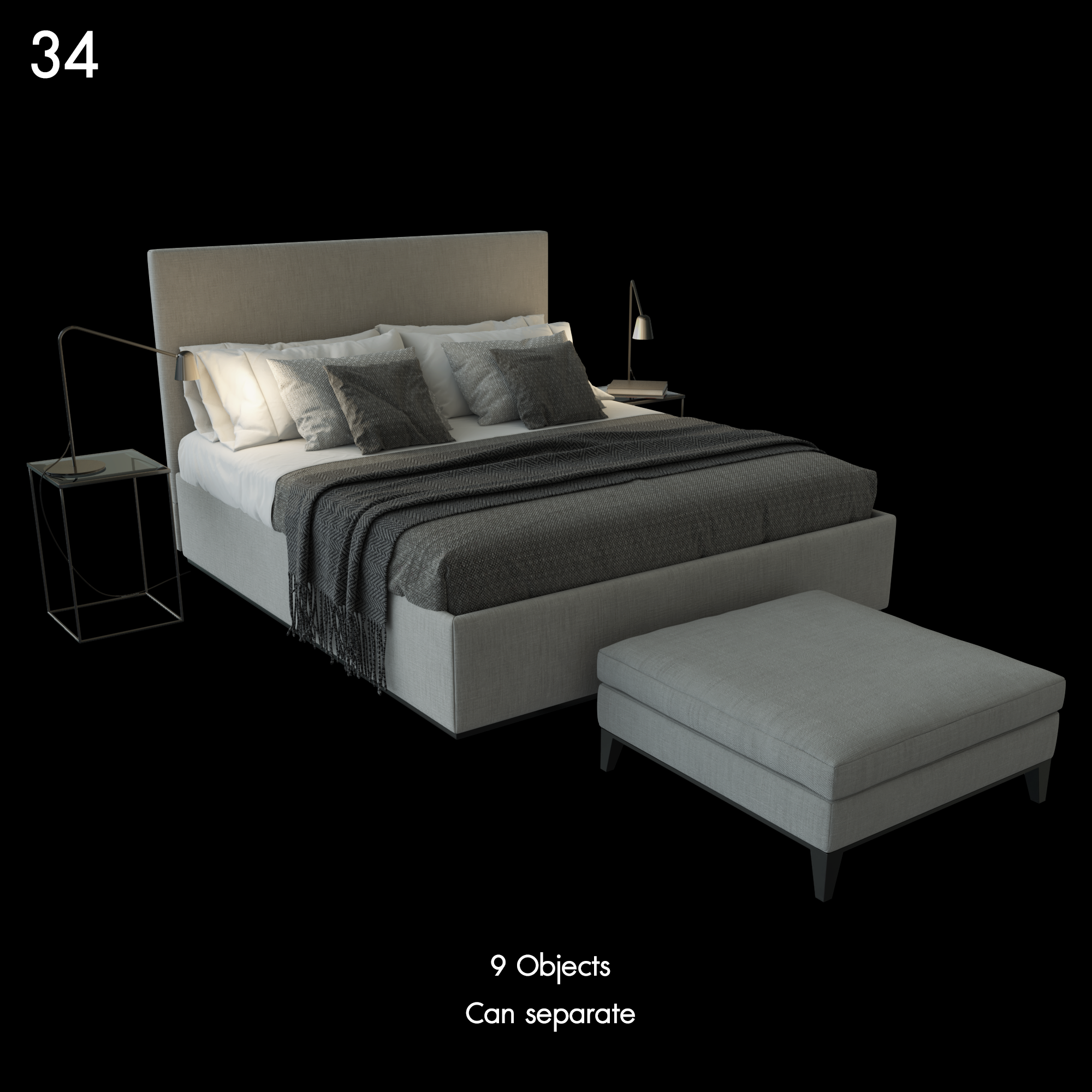 Modern Bed Model for SketchUp
