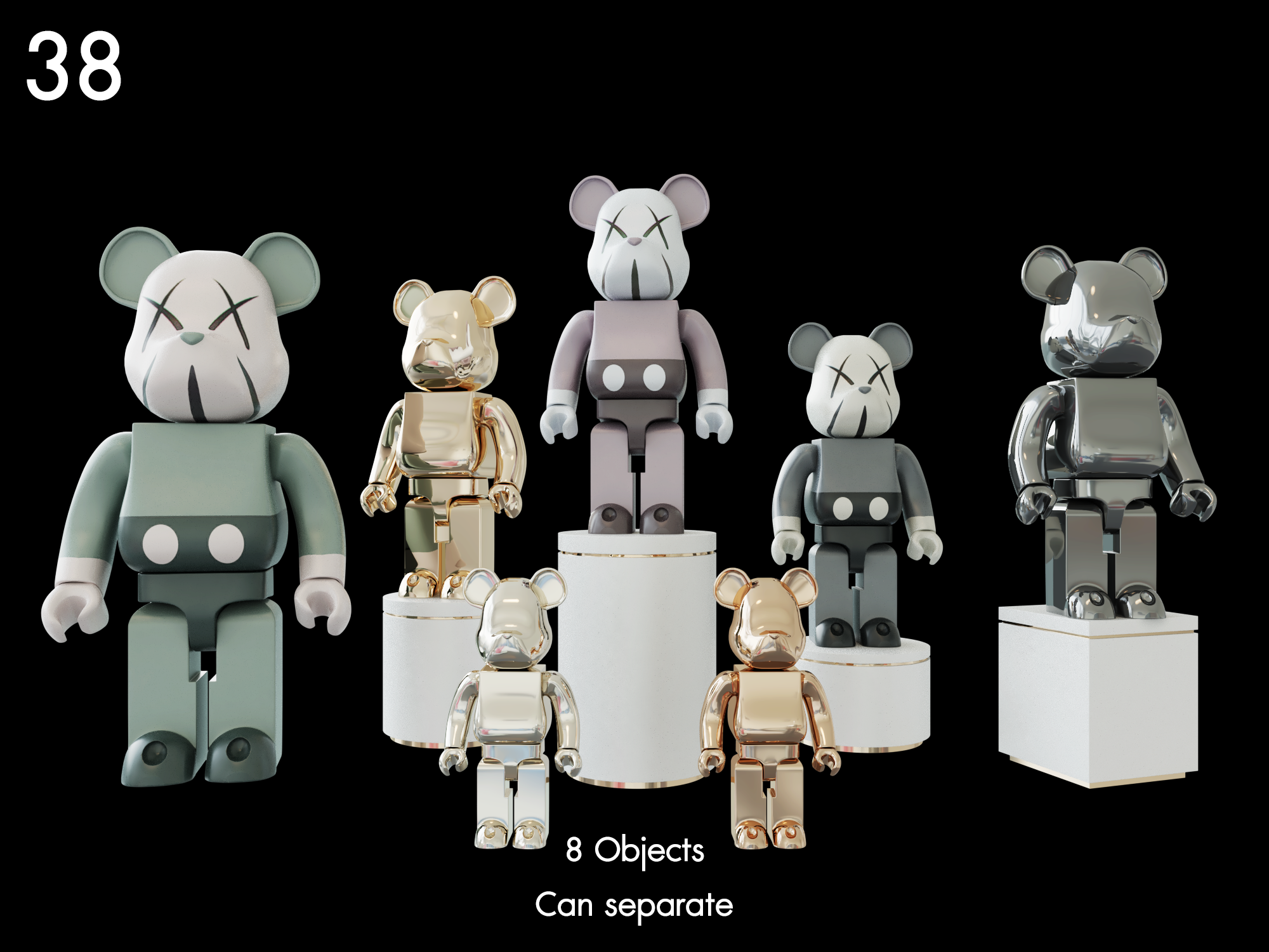 Toy Bear Models Set