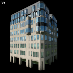 Modern Exterior Building Proxy Model for SketchUp with V-Ray
