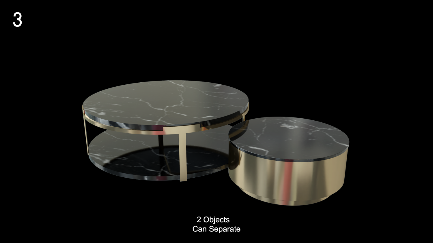 Gold Marble Coffee Table Set