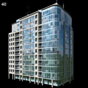 Modern Exterior Building Proxy Model for SketchUp with V-Ray
