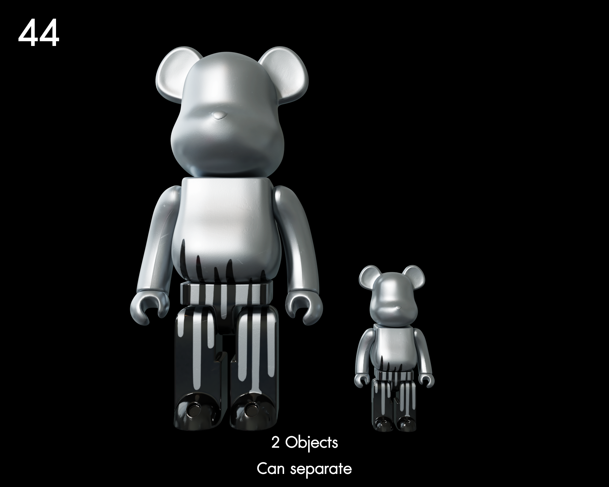 Silver Bearbrick Proxy Model