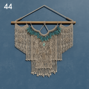 Macrame Wall Hanging with Turquoise Accents