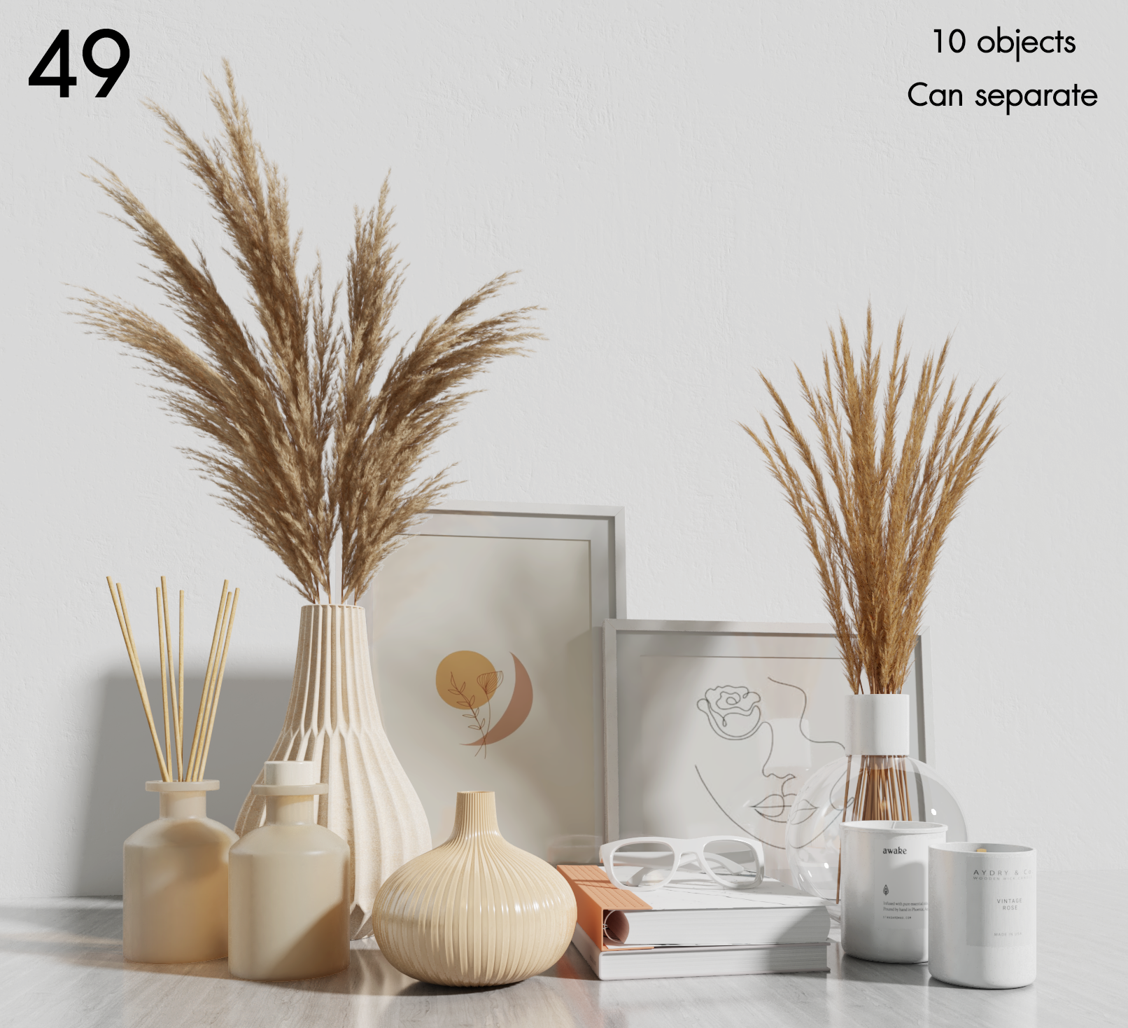 Decorative Dried Flowers Set