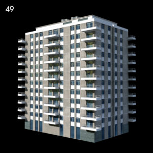 Modern Apartment Building Proxy Model for SketchUp
