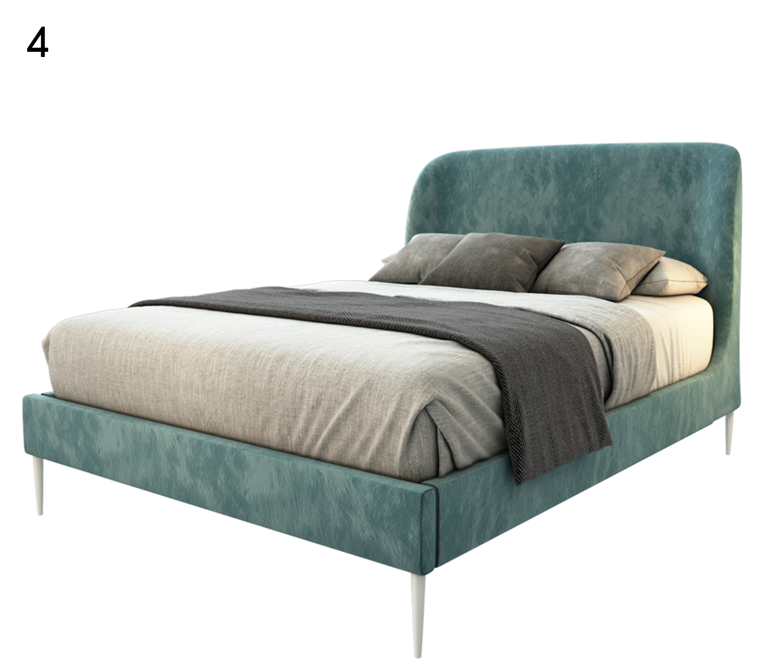 Modern Bed Proxy Model for SketchUp with V-Ray