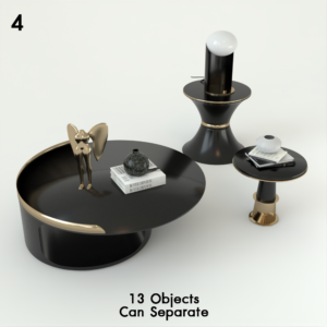 Modern Black Coffee Table Set