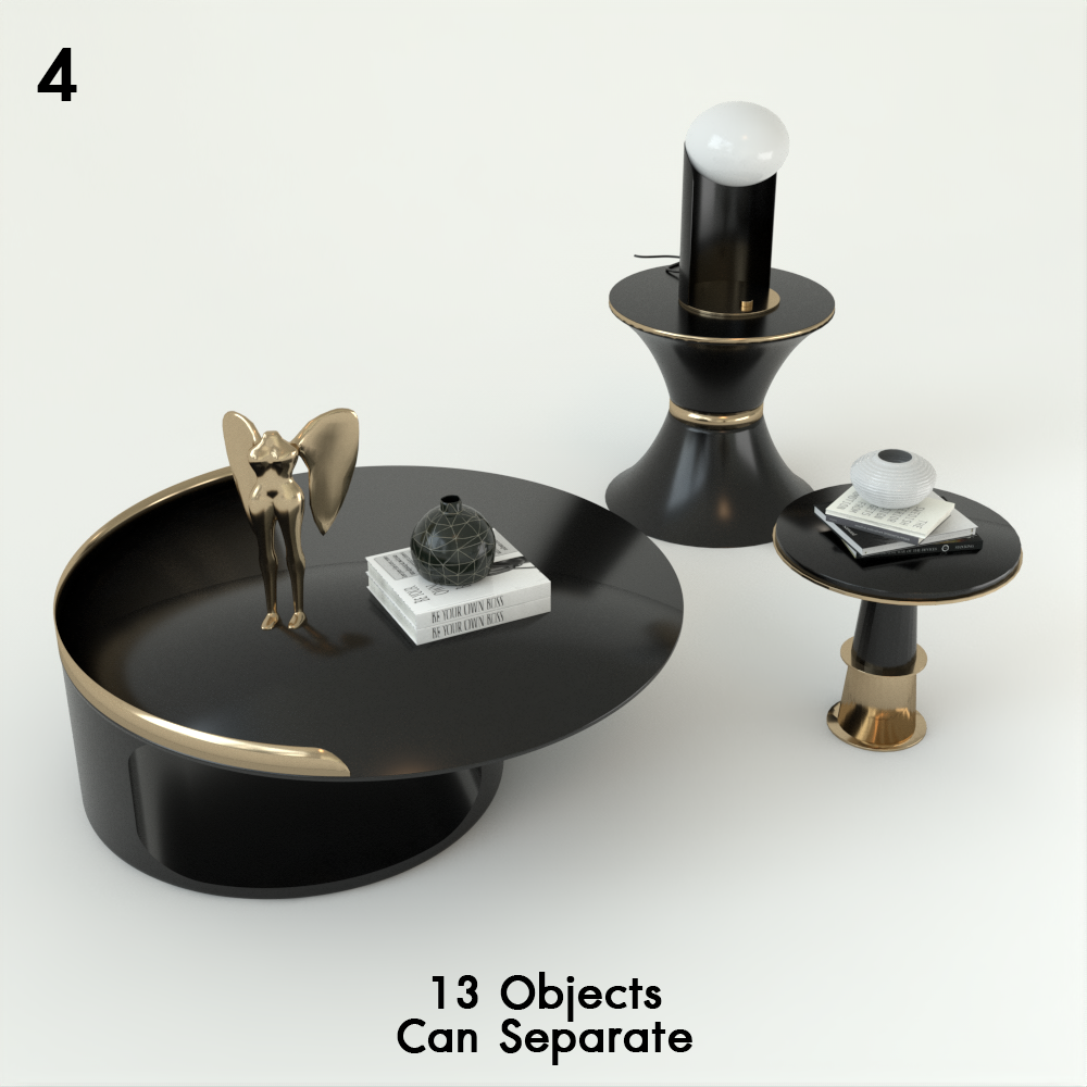 Modern Black Coffee Table Set