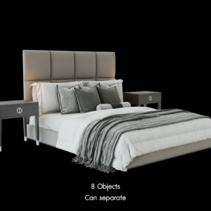 Modern Bed with Nightstands