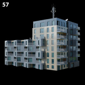 Modern Apartment Building Proxy for SketchUp with V-Ray