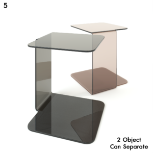 Glass Side Table Shell by Sovet Italia