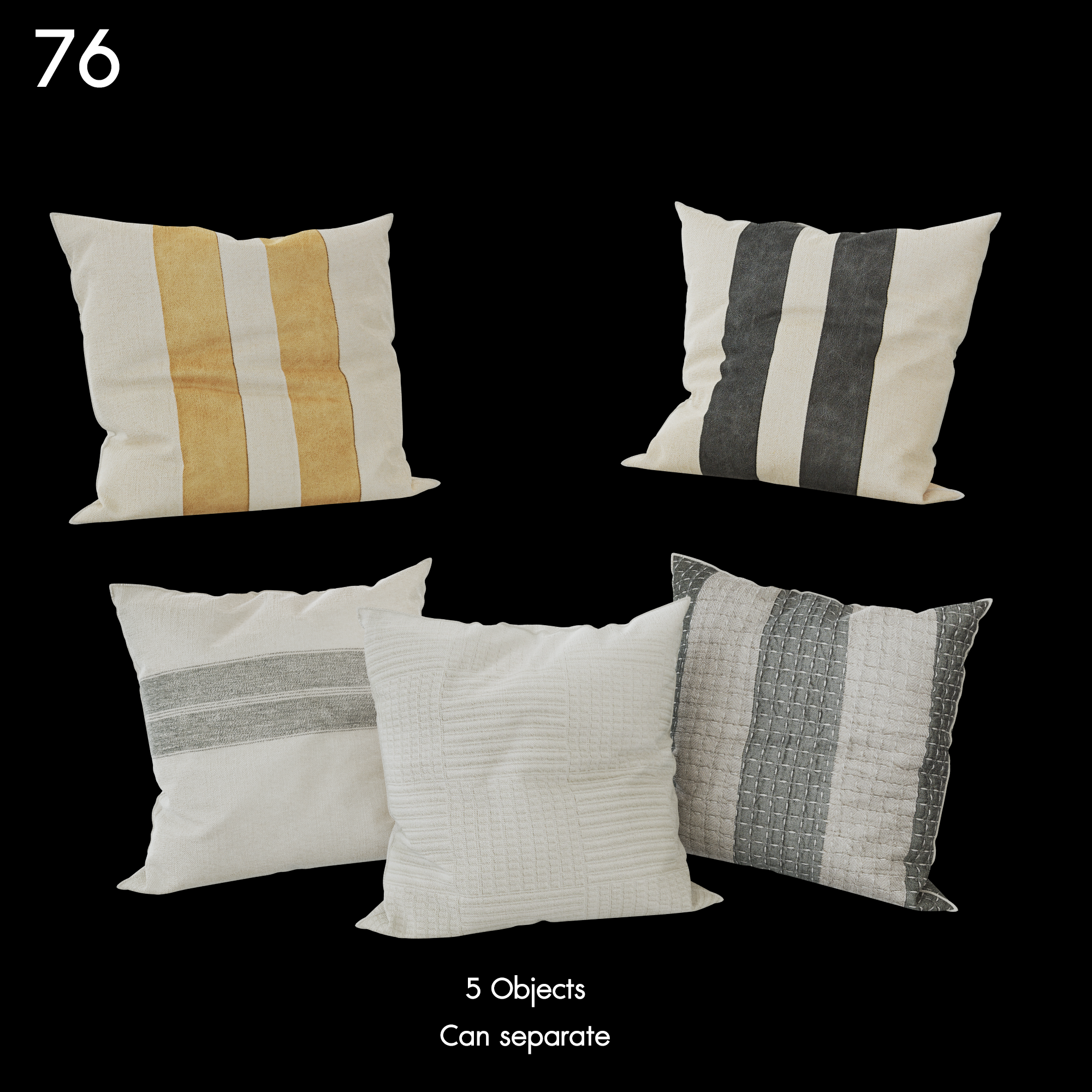 Decorative Pillow Set (5 Objects)