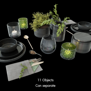 Elegant Black Table Setting