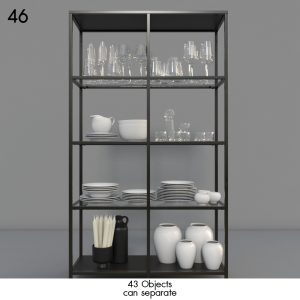 Cupboard with Dishes