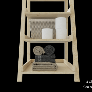 Modern Wooden Rack with Accessories