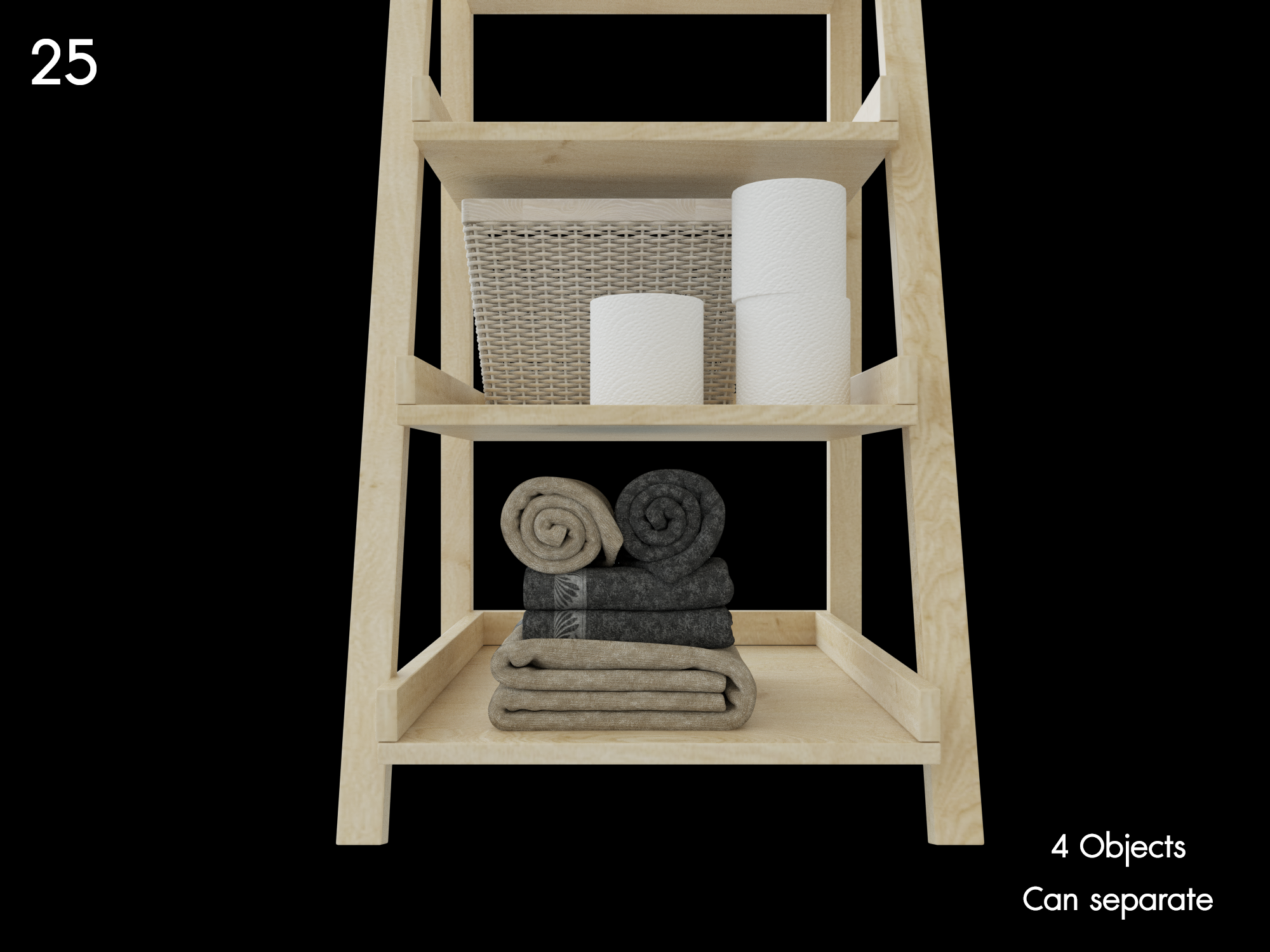 Modern Wooden Rack with Accessories