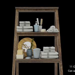 Stylish Wooden Shelf with Accessories