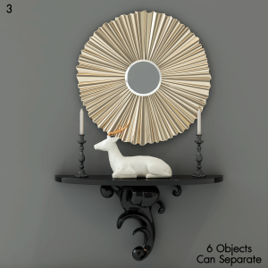 Decorative Wall Shelf with Mirror