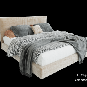 Premium Bed Model for SketchUp with V-Ray