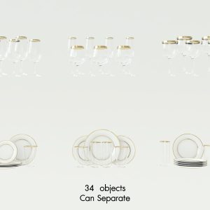 Modern Glasses and Plates Set