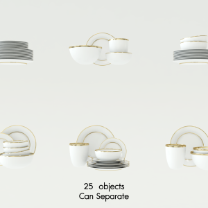 Modern Glasses and Plates Set