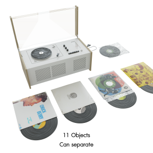 Retro Record Player with Vinyls