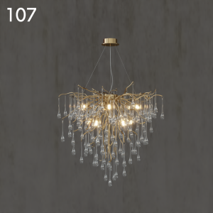 Elegant Crystal Chandelier Proxy Model for SketchUp