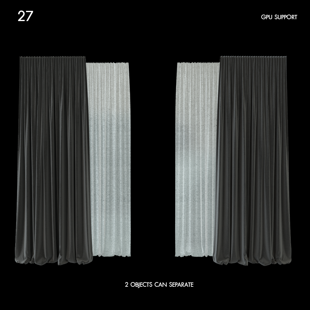 Elegant Curtain Proxy Model for SketchUp with V-Ray