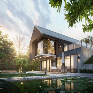 Poolside Modern House Model