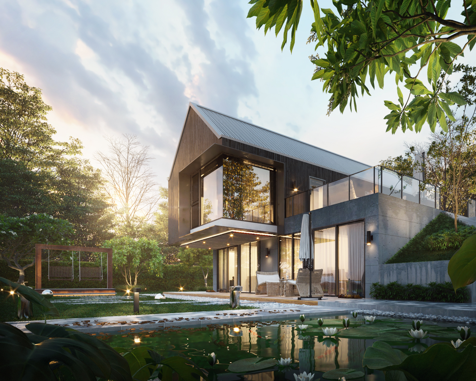 Poolside Modern House Model