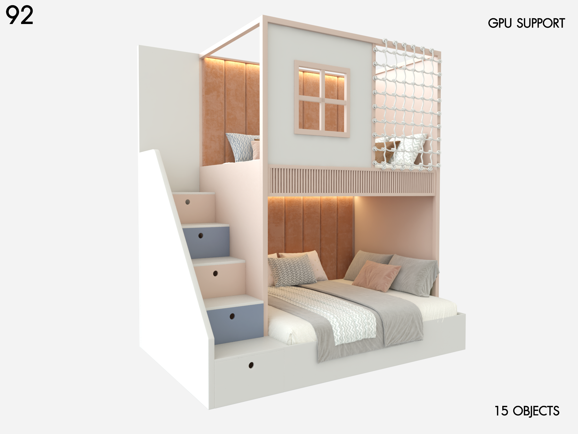 Designer Two-Level Bed